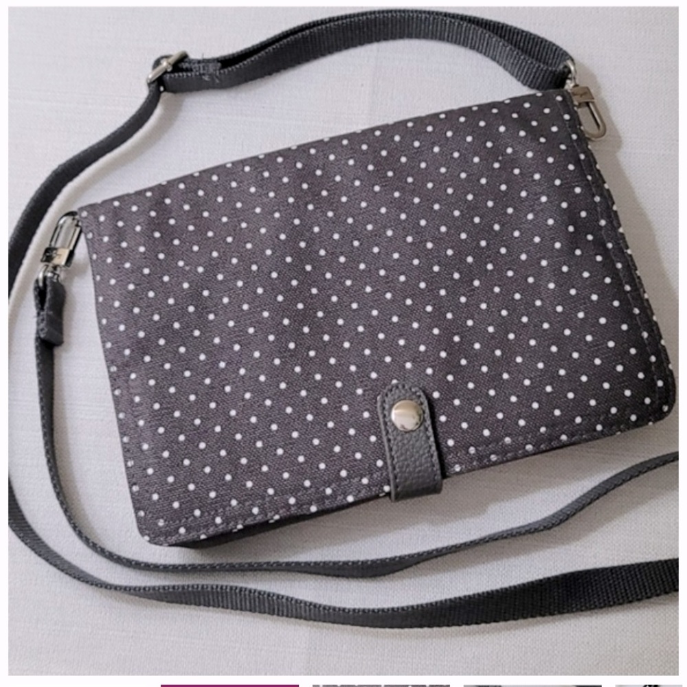 THIRTY ONE City Charcoal Swiss Dot Cotton crossbody